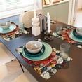 thumbnail image 6 of Placemats Set of 4 / 6, Colorful Vintage Floral Pattern Placemats for Dining Table Indoor/Outdoors Heat Resistant Washable Placemats 18" x 12", 6 of 8