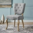 thumbnail image 5 of Side Dining Chair, Light Grey Gray, Fabric, French Kitchen Cafe Bistro Hospitality Restaurant, Modern Contemporary HB33174, 5 of 5