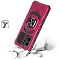 thumbnail image 2 of Designed for Motorola Moto G Stylus 5G 2024 Hybrid Dual Layer with 360° Rotate Magnetic Ring Stand Holder Kickstand TPU Rugged PC Shockproof Phone Case Cover [Hot Pink], 2 of 6