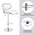 thumbnail image 3 of Bronte Living Leatherette Bar Stool with Adjustable Height, 360 Swivel Design, Comfortable Mid-Backrest, Floor Protection and Pedestal Base with Footrest for Kitchen, Bar - Series Claudia - Set of 2, 3 of 9