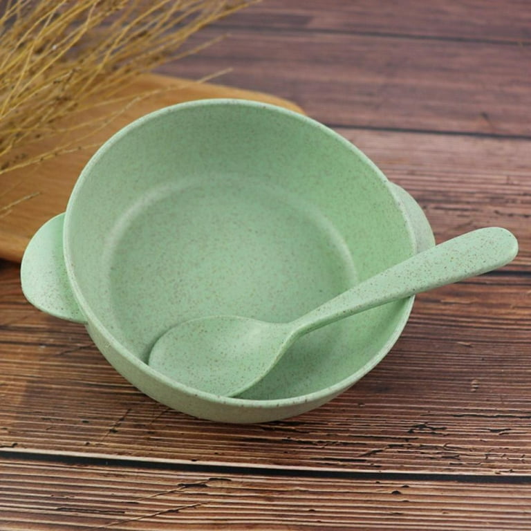 Wheat Straw Bowl Baby Tableware Set, Baby Spoons