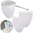 thumbnail image 1 of POINTERTECK 3Pcs Mesh Passer Bags Ultra Fine Mesh Passer Bag avec Fermeture à Glissière Réutilisable Alimentaire Passoire avec Cadre en Acier Inoxydable Multifonctions Fin Mesh Filtre Sac pour Yaourt Noix Lait Cof, 1 of 11