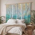 thumbnail image 3 of Teal Yellow Oil Painting Large Tapestry for Bedroom Wall Hanging Tapestry, Contemporary Abstract Art Ceiling Backdrop Tapestries Poster Blanket Wall Decor for Teens Room Living Room Dorm 100" x 59", 3 of 8