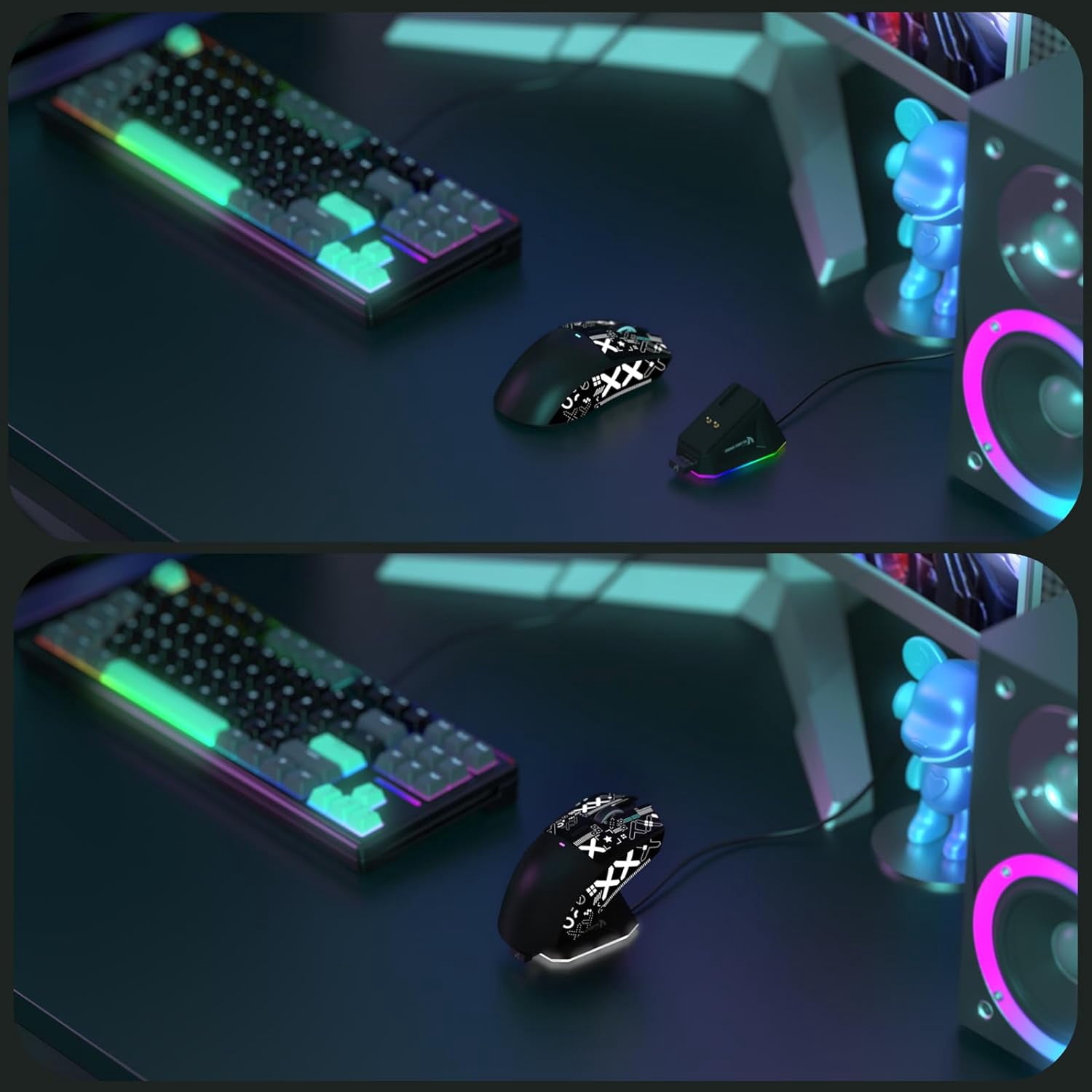 ATTACK SHARK X11 Wireless Gaming Mouse with Charging Dock, PixArt PAW3311 Gaming Sensor, BT/2.4G Wireless/Wired