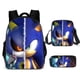 thumbnail image 1 of SONIC Mochila Conjunto De Tres Piezas Bolso De Hombro Estuche De Lápices De Escuela Primaria Estudiante Bolsa Papelería Dibujos Animados Erizo, 1 of 4