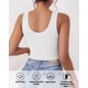 thumbnail image 2 of 2 Tops de tirantes AURUZA sin mangas con cuello en U para mujer, crop tops blancos x2, 2 of 6