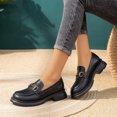 thumbnail image 2 of Women's Soft Sole Slip-On Chunky Heel Loafer Leather Shoes, 2 of 7