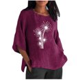 thumbnail image 2 of Chemises pour Femmes Tendance Été Femmes Été Aguichant Imprimé Régulier Bouton Col Rond Manches Courtes Femmes Haut Manches Courtes Blouses Manches Longues pour Femmes en Liquidation, 2 of 5