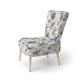 thumbnail image 3 of Designart "Ornate Corners Of Cobalt Blue I" Blue Floral Upholstered Accent Chair - Cottage Arm Chair For Living Room, 3 of 5