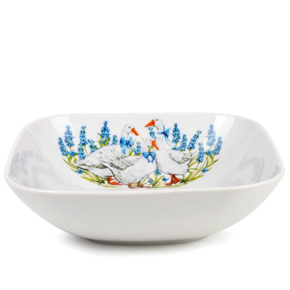 Geese Porcelain Salad Bowl 35.2 fl oz Decorative Kitchen Dinnerware