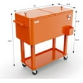 thumbnail image 6 of Ktaxon 80 Qt Rolling Ice Chest Cooler Cart Outdoor Trolley with Storage Shelf, Bottle Opener & Cap Collector for 48 Hour Cold Drinks,Orange, 6 of 6