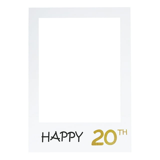 MasteelfCA Happy 20th DIY Paper Picture Frame Cutouts Photo Booth Props for Birthday Party
