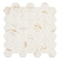 thumbnail image 2 of Sculpt Grecian Brown 2-in. Honeycomb Marble Look Matte Glass Mosaic Wall & Floor Tile, 2 of 8