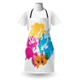 thumbnail image 3 of Beach Saying Apron, Tropical Hawaiian Hibiscus Flower Bouquet and Surf up Phrase with Paddle Board, Unisex Kitchen Bib with Adjustable Neck for Cooking Gardening, Adult Size, Multicolor, by Ambesonne, 3 of 4