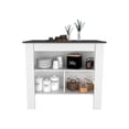thumbnail image 4 of FM FURNITURE Brooklyn 3-Shelf Modern Engineered Wood Kitchen Island White, 4 of 8