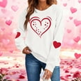 thumbnail image 2 of SERTG Womens Round Neck Valentine Heart Print Hoodless Sweatshirt Fashion Casual Long Sleeve Spring Fall Pullover Blouses Tops(White,XS), 2 of 9