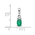 thumbnail image 3 of Finest Gold 14K White Gold Emerald & Diamond Pendant, 3 of 3