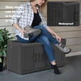 thumbnail image 5 of EasyUp Shoe Cabinet Waterproof UV-Resistant,Storage Bench Indoor Outdoor with Adjustable Shelves,for Entryway Bedroom,Hallway,Living Room(3 Door,Black), 5 of 7