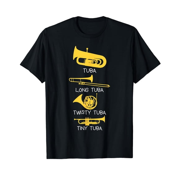 Funny Types of Tubas Player T-Shirt, Marching Band Jazz Tuba