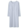 thumbnail image 1 of WUANDIXFA Robes de Maternité Pyjamas de Maternité Allaitement Coton Manches Longues Robe à Ouverture devant Vêtements de Maison Pyjamas Prénatal Post-Partum Bleu Pâle,m, 1 of 4