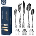thumbnail image 2 of 20 Piece Patterned Stainless Steel Tableware Western Steak Knife  Fork And Spoon Set, 2 of 5