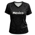 thumbnail image 4 of Trendfront Womens Mexico Aztec Pattern T Shirts V Neck Short Sleeve Mexico Letter Graphic Football Fan Match Day Country Pride Tee Tops, 4 of 4