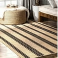 thumbnail image 2 of Indian Handmade Braided Natural Pure Jute with Black Design Area Rugs Size 7 x 7 Square Feet ( 210 cm x 210 cm ), 2 of 5