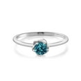 thumbnail image 2 of Gem Stone King 0.70 Ct Round London Blue Topaz 10K White Gold Ring, 2 of 4