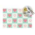 thumbnail image 4 of YFYANG Washable Heat-Resistant Placemats, 70% PVC/30% Polyester, Plaid Love Pattern Kitchen Table Mat, 12" x 18" 1 Piece, 4 of 6