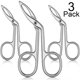 thumbnail image 1 of 3 Packs Eyebrow Tweezers, Scissors Handle Shaped Eyebrow Straight Tip Tweezers Clip, Flat Tip Tweezers Hair Plucker-Silver Plated, 1 of 4