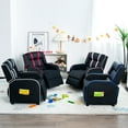 thumbnail image 3 of Gymax Kids Recliner Chair Ergonomic Leather Sofa Armchair w/Footrest Side Pocket White, 3 of 10