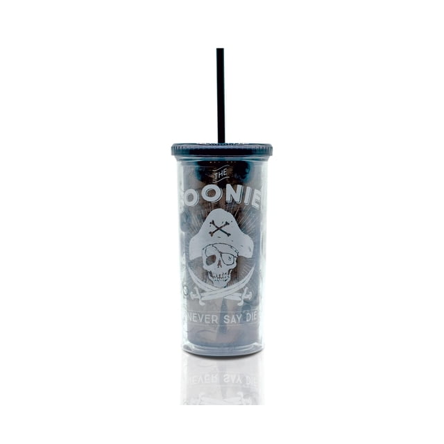 Carnival Cup Silver Buffalo The Goonies, 600 ml, con pajita y tapa