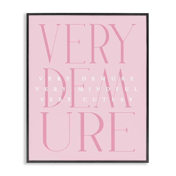 Stupell Industries Contemporary Elegant Pastel Very Demure Black Framed Giclee Art, 11 x 14, by Lil' Rue