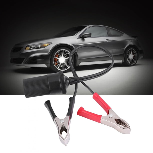 Adaptador de pinza para terminal de batería de coche en el encendedor de cigarrillos, pinzas de alimentación auxiliar de 12 V