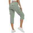 thumbnail image 3 of Capri Pants for Women 2025 High Elastic Waist Drawstring Loose Casual Cago Capris with Pockets Womens Cropped Pants, 3 of 8