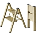 thumbnail image 1 of 2 Step Stool, Anti-Slip and Lightweight Foldable Step Ladder for  & Adults to Use in Kitchen,Closet and Library,300lbs(Gold), 1 of 5