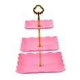 thumbnail image 4 of DOLITY Cupcake Stand 3 Tiers Serving Tray Decor Candy Display Plate Dessert Stand Cookie Tray Rack for Birthday Thanksgiving Pink, 4 of 9