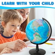 BSHAPPLUS 8 Globe,Globe of the World with Stand,360 Spin World Globe for Kids Learning,World Globes for Adults