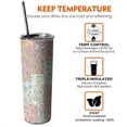 thumbnail image 6 of 20oz Pioneer Flower Skinny Tumblers Stainless Steel Tumbler with Lid and Straw,Vacuum Insulated Double Wall Travel Tumbler Cups with Cleaning Brush for Coffee,Tea, 6 of 6