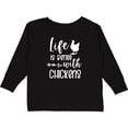 thumbnail image 3 of Inktastic Life is Better with Chickens Boys or Girls Long Sleeve Toddler T-Shirt, 3 of 5