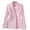 Pink, variant on Gmluru Womens Casual Blazers White Solid Color Long Sleeve Lapel Button Temperament Suit Jacket Lightweight Suit S-4XL