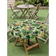 thumbnail image 3 of Outdoor Tablecloth with Umbrella Hole and Zipper, St. Patrick's Day Round Table Cloth 54 Inch Waterproof Tablecloth, Spring Shamrocks Green Love Hats Retro Picnic Table Cover for Patio Camping, 3 of 7