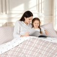 thumbnail image 4 of Manfei Modern Checkered Full Size Comforter Sets,Geometric Plaid Bedding Comforter Set,Pink,Reversible,3-Piece,1 Comforter and 2 Pillowcases,3-Piece,1 Comforter and 2 Pillowcases, 4 of 7