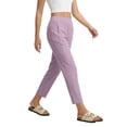 thumbnail image 5 of Tnhcen Women's High Waisted 9" Yoga Pants with Pockets, Tummy Control Workout Leggings, 95% Polyester 5% Spandex Twill Office to Gym Casual Pants S-2XL, 5 of 7