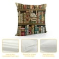 thumbnail image 4 of ARISTURING  Book Pillows Decorative Throw Pillow Cover Nerd Book Lover Cat Sleeping Over Bookshelf in Library Boho Design Pillow Case Square Cushion Cover for Sofa Bed, 4 of 5