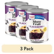 (3 pack) Duncan Hines Comstock More Fruit, Blackberry Pie Filling and Topping, Ready to Use, 21 oz.