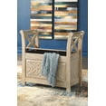 thumbnail image 2 of Signature Design by Ashley - Fossil Ridge Accent Bench - Carved Floral Pattern - Antique White, 2 of 4