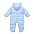 thumbnail image 3 of SYNPOS Infant Boys Girls Winter Snowsuit Jumpsuit Baby Warm Padded Coat Hooded Puffer Jacket Outfit 0-12 Month, 3 of 5
