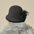 thumbnail image 3 of Fdelink Women Fashion Wool Beret French Style Painter Hat Cap Vintage Warm Party Top Hat, Fashion Hat (Black), 3 of 3