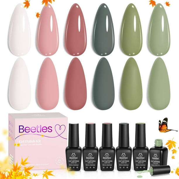 Set de esmaltes de uñas en gel Beetles Tranquil Grace, 6 colores
